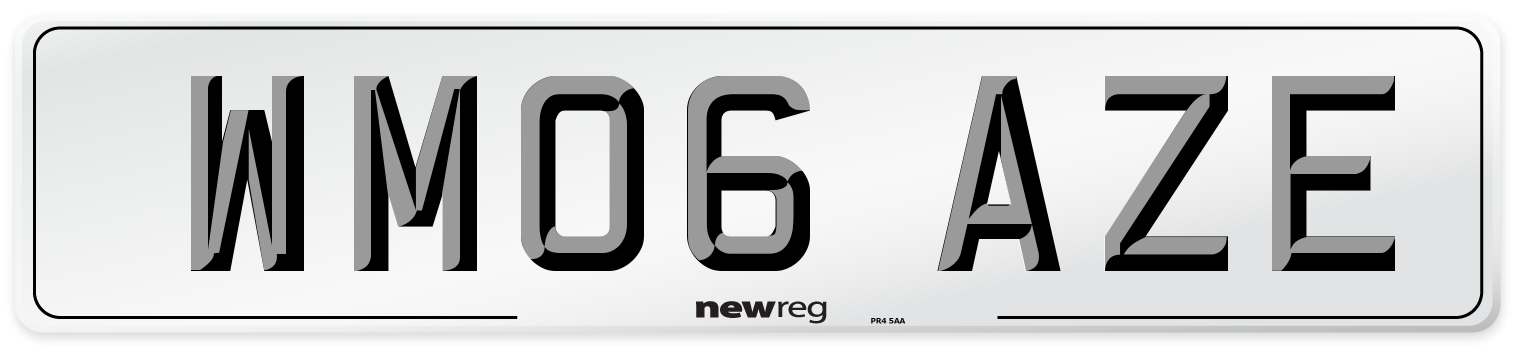 WM06 AZE Number Plate from New Reg